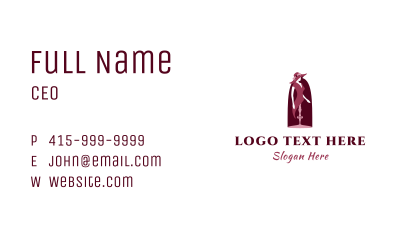 Maroon Lady Mannequin Business Card
