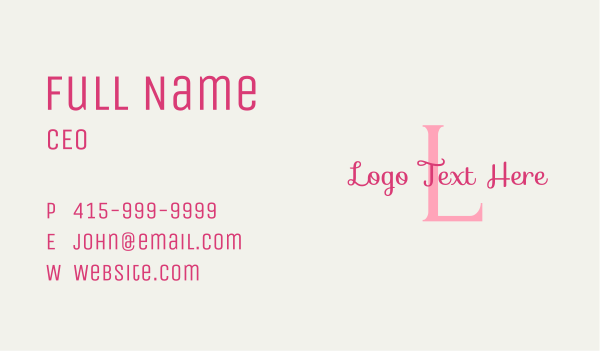 Feminine Style Letter  Business Card Design Image Preview