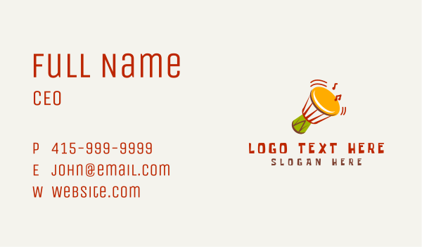 African Djembe Drum Business Card Design Image Preview