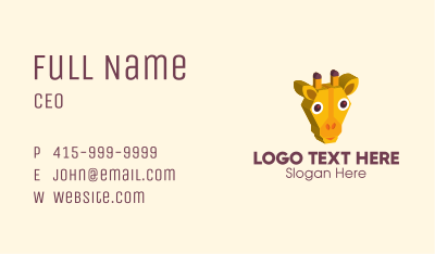 3D Kids Giraffe  Business Card Image Preview