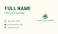 Field Lawn Mower Landscaping Business Card Design