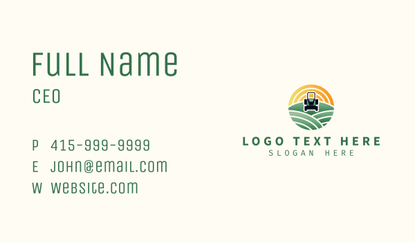 Field Lawn Mower Landscaping Business Card Design Image Preview