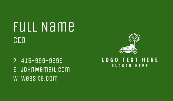 Tree Garden Lawn Mower Business Card Design Image Preview