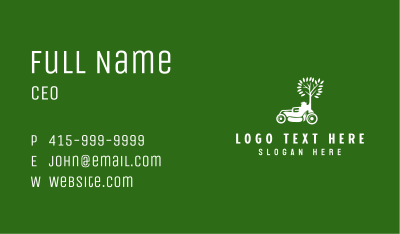 Tree Garden Lawn Mower Business Card Image Preview