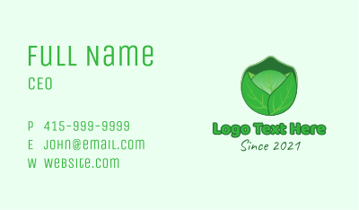 Green Cabbage  Vegetable Business Card Image Preview
