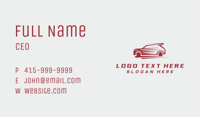 Race Car Vehicle Business Card Image Preview