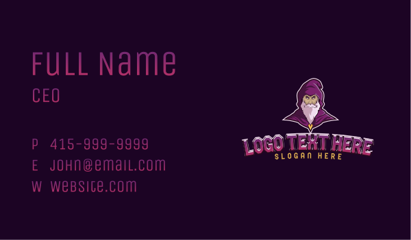Gaming Wizard Sorcerer  Business Card Design Image Preview