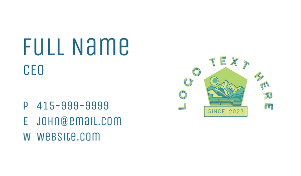 Nature Mountain Hiking Business Card Design Image Preview