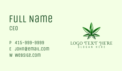 Green Cannabis Meditation Business Card Image Preview