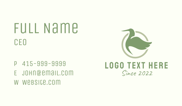 Green Duck Aviary  Business Card Design Image Preview