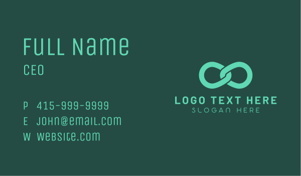 Green Infinity Link Business Card Design Image Preview