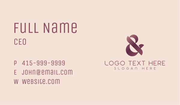 Classy Red Ampersand Business Card Design Image Preview