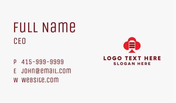 Red Spade Battery  Business Card Design Image Preview