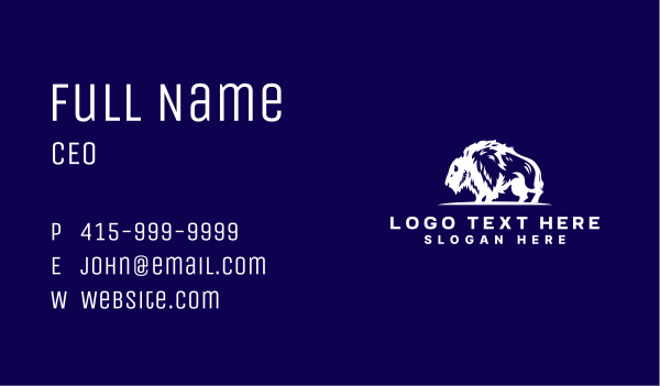 Wild Bull Bison Business Card Design