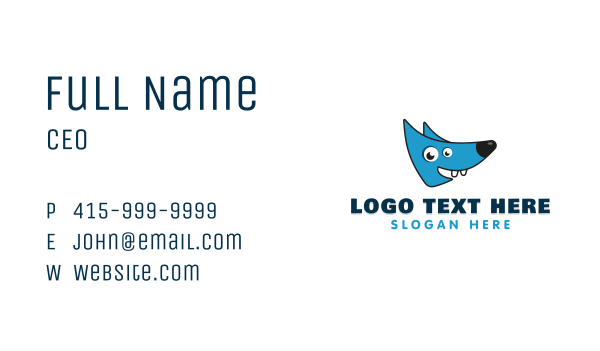Blue Happy Dog Business Card Design Image Preview