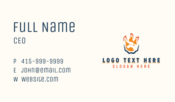 Flaming Bull Barbecue Business Card Design Image Preview