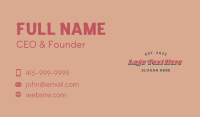 Vintage Funky Script Wordmark Business Card Preview