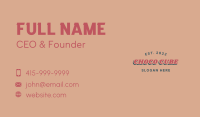 Vintage Funky Script Wordmark Business Card Image Preview
