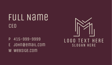 Corporate Lawyer Letter M  Business Card