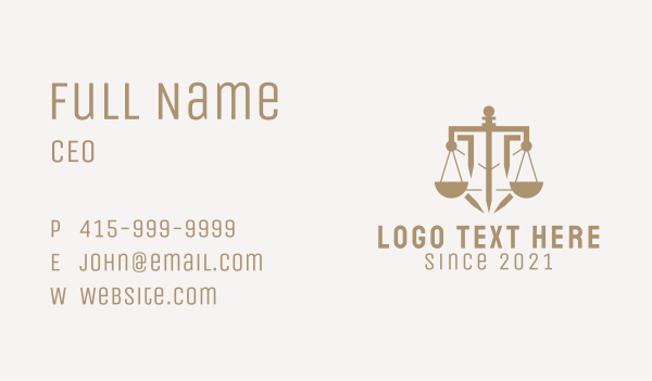 Brown Sword Scale Law Business Card Design Image Preview