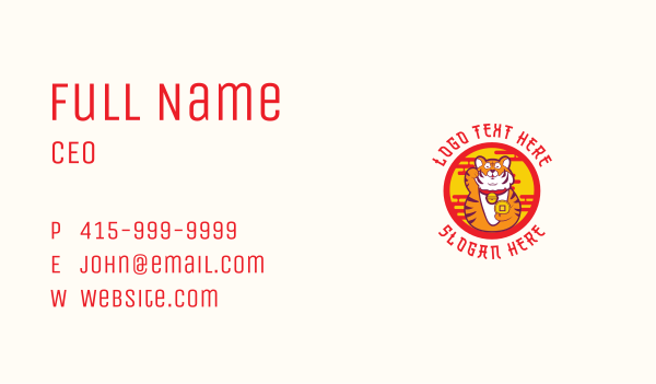 Tiger Lucky Charm Mascot Business Card Design Image Preview