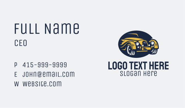 Yellow Vintage Car Business Card Design Image Preview