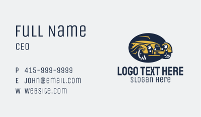 Yellow Vintage Car Business Card Image Preview
