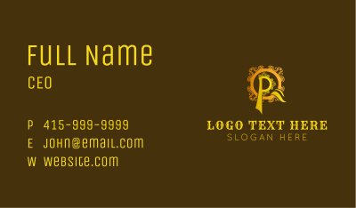 Fancy Ornate Letter Q & P Business Card Image Preview