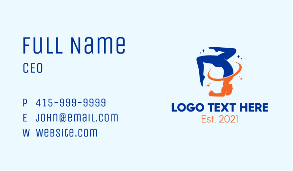 Yoga Gymnast Character Business Card Design Image Preview