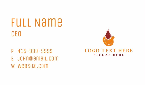 Hot Fire Chicken Business Card Design Image Preview