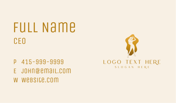 Golden Woman Nude Business Card Design Image Preview