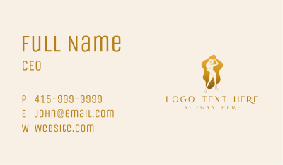 Golden Woman Nude Business Card Image Preview