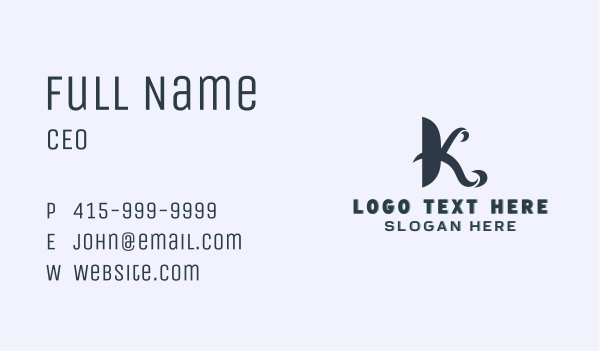 Brand Artisan Boutique Letter K Business Card Design Image Preview