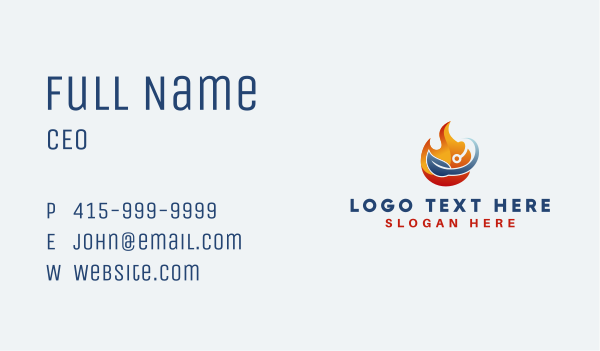 Flame Leaf Energy Business Card Design Image Preview