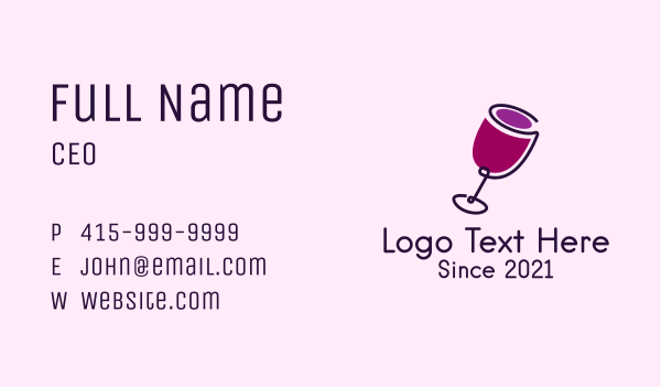 Wine Drink Glass  Business Card Design Image Preview