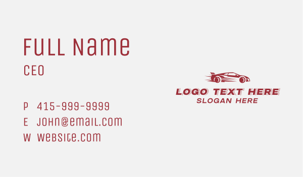 Speed Car Racer Business Card Design Image Preview