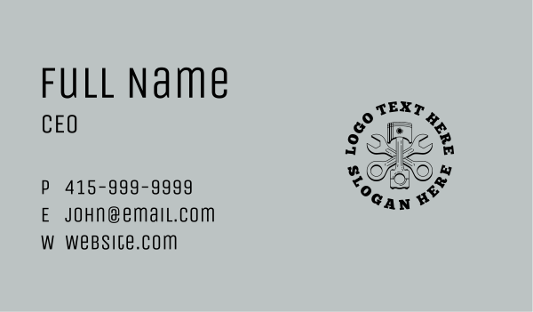 Piston Wrench Mechanic Business Card Design Image Preview