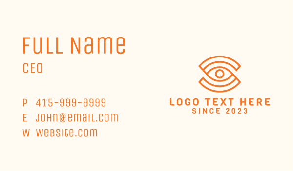 Orange Eye Letter S Business Card Design Image Preview