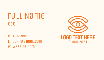 Orange Eye Letter S Business Card Image Preview