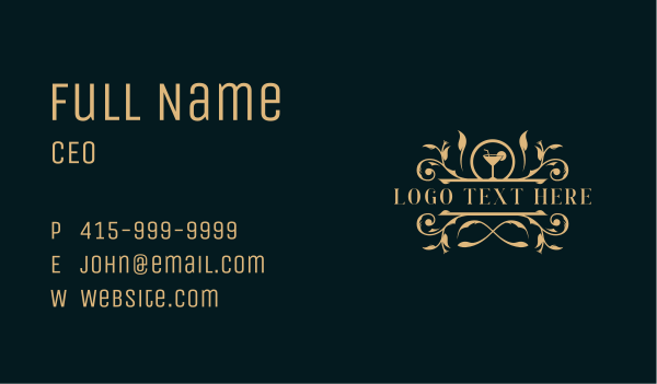 Luxury  Restaurant Cocktail Business Card Design Image Preview