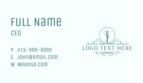 Needle Thread Sewing Business Card Design