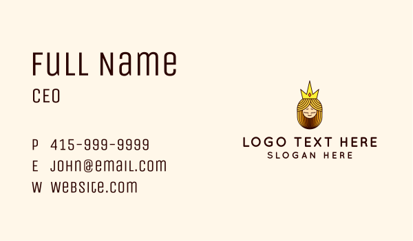 Medieval Queen Mascot Business Card Design Image Preview