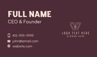 Venture Capital Letter W  Business Card Design