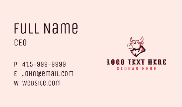 Tough Bull Steakhouse Business Card Design Image Preview