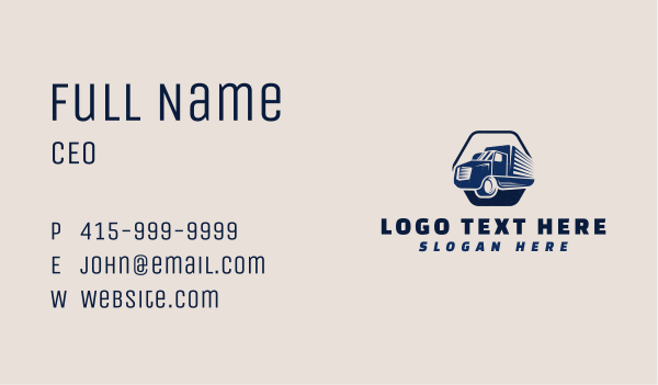 Automotive Cargo Truck Business Card Design Image Preview