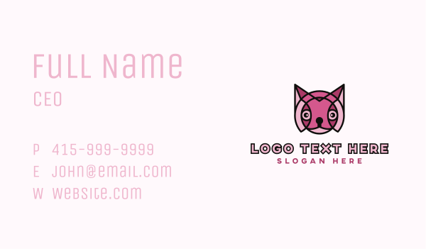 Geometric Mosaic Feline  Business Card Design Image Preview