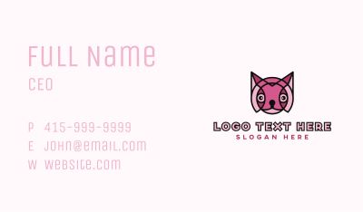 Geometric Mosaic Feline  Business Card Image Preview