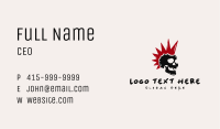 Punk Rocker Mohawk Skull  Business Card Image Preview