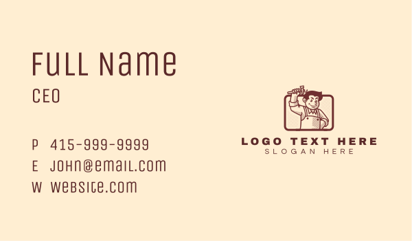 Retro Hammer Carpenter  Business Card Design Image Preview