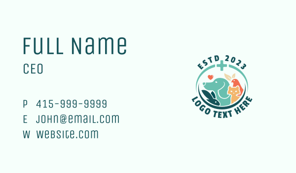 Animal Vet Grooming Business Card Design Image Preview